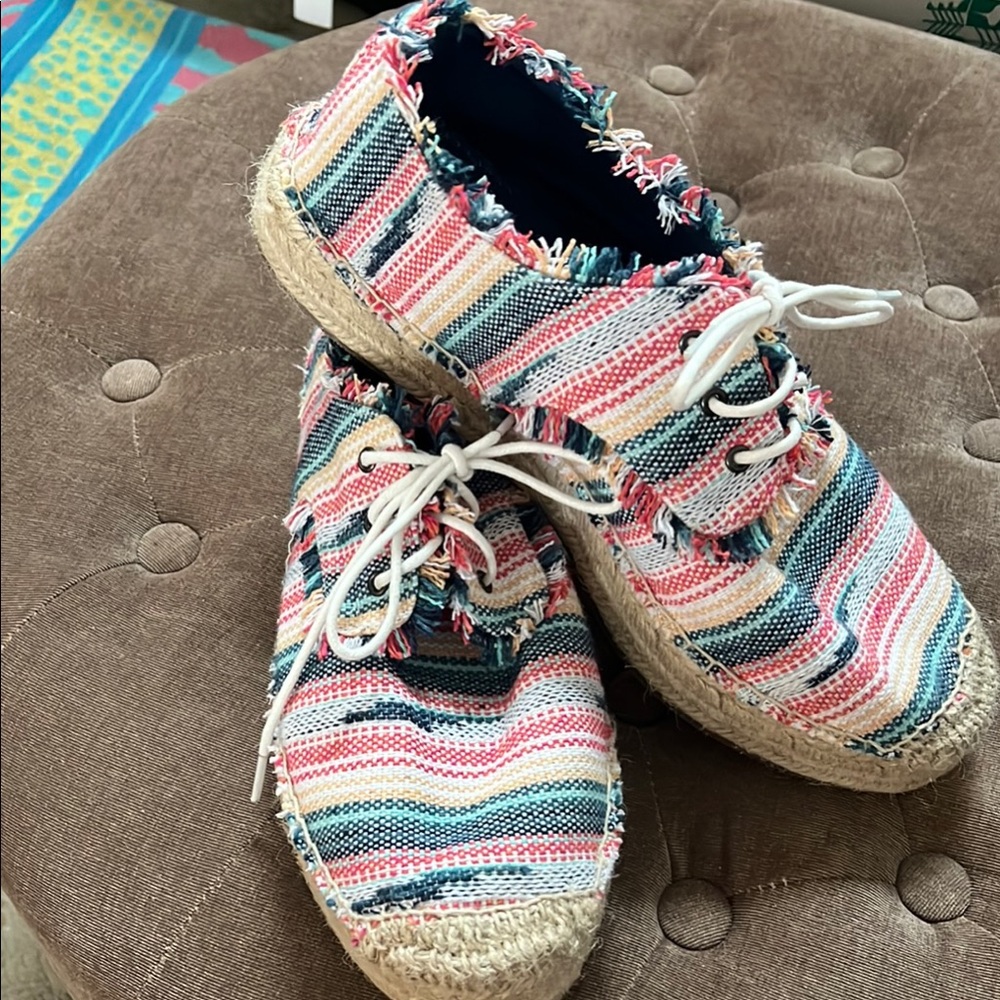 Colorful Striped Espadrille Sneakers